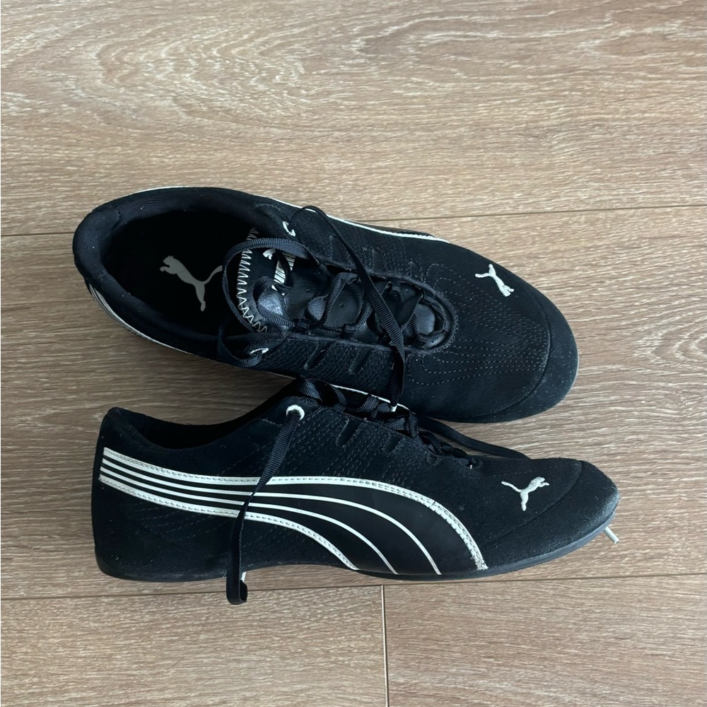 Puma Black and White Suede Sneakers